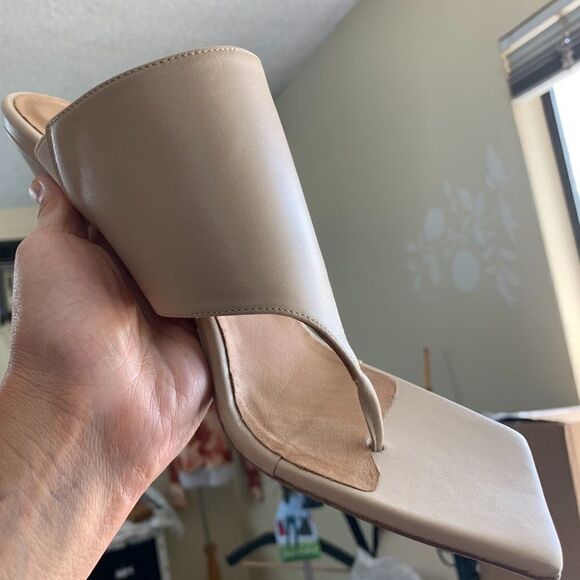 Revolve Toral Mule Sandal Heel Size 41 in Sand Leather Made in Spain - Picture 13 of 13